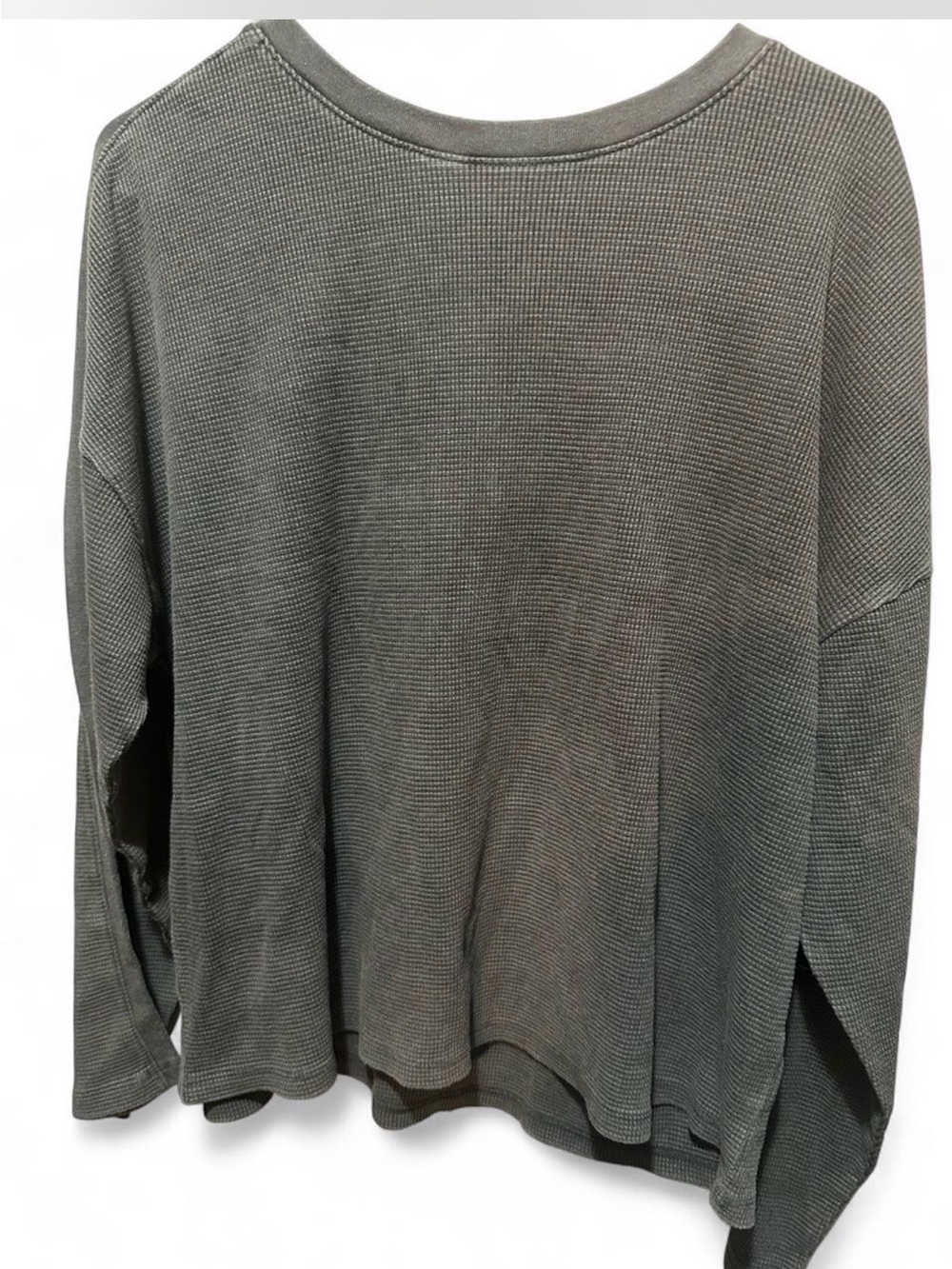 Women’s Time and Tru Waffle-Knit long sleeve in Charcoal - Picture 5 of 5